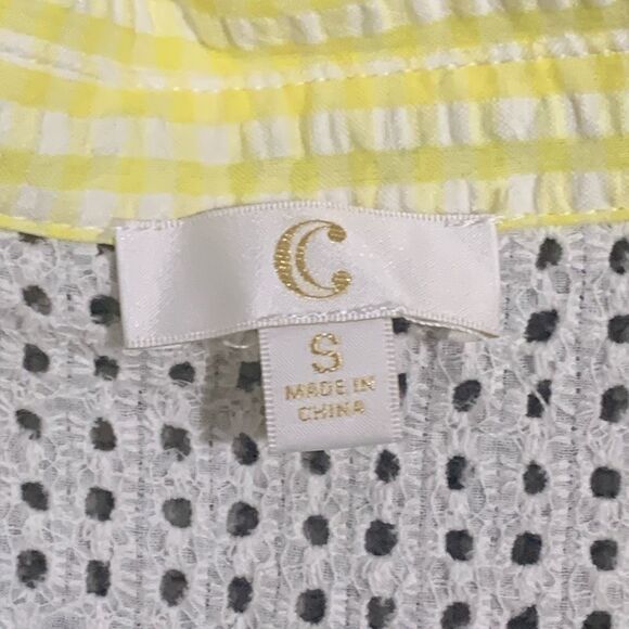 Charming Charlie Gingham &‎ Eyelet Summer Shirt Dress Small Girlhoodcore Pockets - Picture 2 of 7